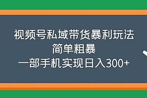 视频号私域带货暴利玩法,简单粗暴,一部手机实现日入300+ 靠谱的赚钱副业项目教程免费下载