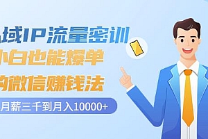 小白也能爆单的微信赚钱法密训:私域IP流量从月薪三千到月入10000+ 课程免费下载