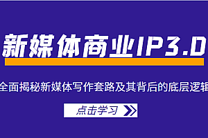 新媒体商业IP3.0,全面揭秘新媒体写作套路及其背后的底层逻辑(价值1299元)课程免费下载