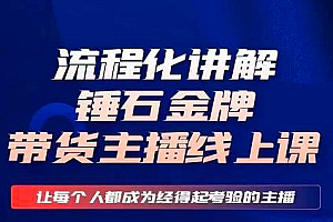 锤石传媒婉婉·金牌带货主播线上课,流程化讲解,打造金牌带货主播 课程免费分享
