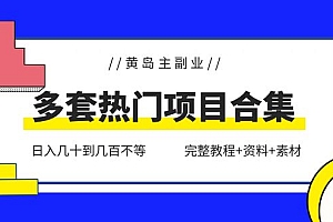 黄岛主副业多套热门项目合集:日入几十到几百不等(完整教程+资料+素材)免费分享