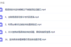 易语言软件逆向系列课程(视频教程)免费下载