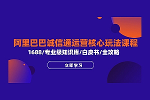 阿里巴巴诚信通运营核心玩法课程:1688 / 专业级知识库 / 白皮书 / 全攻略 免费分享