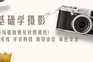 零基础学摄影各类风格拍摄及修图调色:找准光线、学会构图、磨皮液化、调色处理 教程免费下载