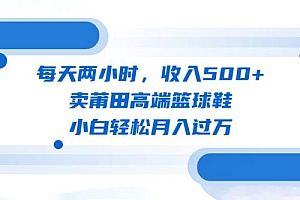 每天两小时,卖莆田高端篮球鞋,小白轻松月入过万(教程+素材)免费下载