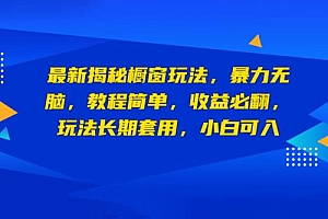 最新揭秘橱窗玩法:暴力无脑,收益必翻,玩法长期套用,小白可入 课程免费下载