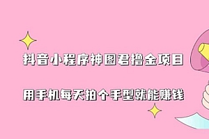 抖音小程序神图君撸金项目:用手机每天拍个手型挂载一下小程序就能赚钱 课程免费下载