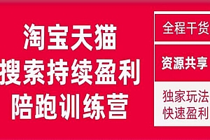 淘宝天猫搜索持续盈利陪跑训练营,独家玩法,快速盈利 课程免费下载