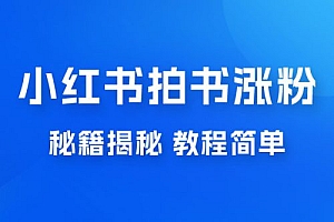 小红书拍书涨粉秘籍揭秘,教程简单,快速涨粉轻松变现 教程免费分享
