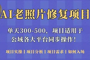 零成本老照片修复项目:AI辅助,简单粗暴,高利润 课程免费分享