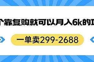 高复购国学项目玩法拆解:一单卖 299-2688,一个靠复购就可以月入 6k 的暴利项目 课程免费分享
