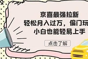 京喜拉新项目拆解:轻松月入过万,新玩法,小白也能轻易上手 教程免费下载