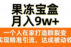 果冻宝盒——利用个人力量在家实现群体扩散,精准引流,获得持续 passiv收入,月入超过9万元 教程免费学习