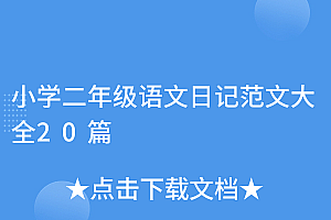 万万没想到(小学二年级语文日记范文大全20篇)小学二年级语文日记范文大全20篇,二年级语文日记100字20篇冬天,