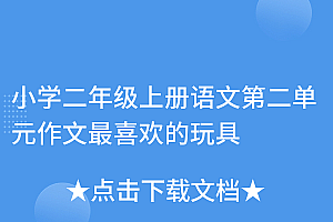 万万没想到(小学二年级上册语文第二单元作文最喜欢的玩具)小学二年级上册语文第二单元作文最喜欢的玩具,二年级语文第二单元写话怎么写,