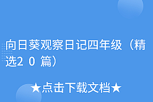 万万没想到(向日葵观察日记四年级(精选20篇))向日葵观察日记四年级(精选20篇),向日葵,观察日记,