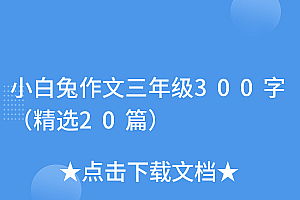 不要告诉别人(小白兔作文三年级300字(精选20篇))小白兔作文三年级300字(精选20篇),小白兔作文300字3年级怎么写,