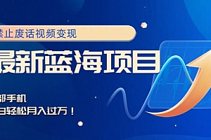 一篇读懂(最新蓝海项目,靠禁止废话视频变现,一部手机,小白轻松月入过万!)最新蓝海项目,靠禁止废话视频变现,一部手机,小白轻松月入过万!,蓝海平台登录入口,