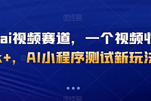 难以置信(最新ai视频赛道,一个视频收益5k+,AI小程序测试新玩法)最新ai视频赛道,一个视频收益5k+,AI小程序测试新玩法,视频ai算法,
