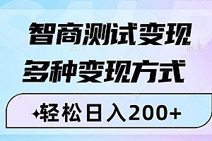 越早知道越好(智商测试变现,轻松日入200+,几分钟一个视频,多种变现方式)智商测试变现,轻松日入200+,几分钟一个视频,多种变现方式,测试智商的国际标准,