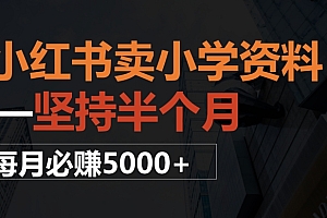 这样也行?(小红书卖小学资料,一坚持半个月,每月必赚5000+)小红书卖小学资料,一坚持半个月,每月必赚5000+,小红书卖的课是真的吗,