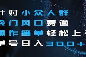 真没想到(针对小众人群冷门风口赛道,操作简单轻松上手单号日入300+)针对小众人群冷门风口赛道,操作简单轻松上手单号日入300+,冷门且惊艳的小众词语,