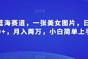 不看后悔(最新蓝海赛道,一张美女图片,日引100+,月入两万,小白简单上手)最新蓝海赛道,一张美女图片,日引100+,月入两万,小白简单上手,蓝海背景图片,