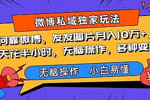 万万没想到(如何靠微博,发发图片月入10万+,每天花半小时,无脑操作,多种变现)如何靠微博,发发图片月入10万+,每天花半小时,无脑操作,多种变现,怎样在微博评论里发照片,