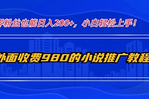 怎么可以错过(外面收费980的小说推广教程:零粉丝也能日入200+,小白轻松上手!)外面收费980的小说推广教程:零粉丝也能日入200+,小白轻松上手!,小说推广怎么做,