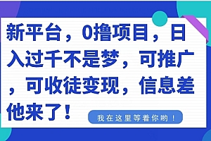 不要再花冤枉钱了,0撸项目,每天坚持,稳定1000+