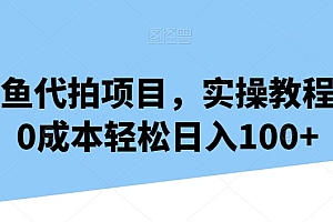 干货满满(闲鱼代拍项目,实操教程,0成本轻松日入100+)闲鱼代拍项目,实操教程,0成本轻松日入100+,闲鱼上的代拍,