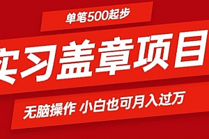 实习代盖章项目一单500起普通人可落地项目小白也可轻易上手