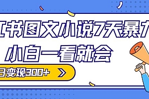 原创(小红书图文小说7天暴力玩法,小白一看就会,单日变现300+)小红书图文小说7天暴力玩法,小白一看就会,单日变现300+,小红书推小说怎么赚钱,