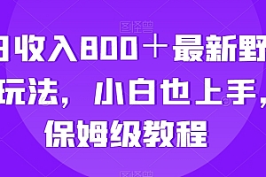 越早知道越好(单日收入800+最新野路子玩法,小白也上手,保姆级教程)单日收入800+最新野路子玩法,小白也上手,保姆级教程,野路子赚钱交流群,