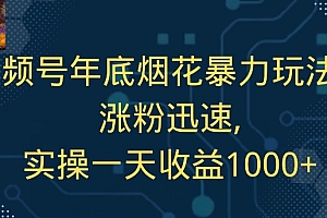 燃爆了(视频号年底烟花暴力玩法,涨粉迅速,实操一天收益1000+)视频号年底烟花暴力玩法,涨粉迅速,实操一天收益1000+,视频号送礼物等级,