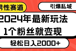真没想到(2024年最新男性赛道玩法,引爆私域流量,1个粉丝就变现,轻松日入2000+)2024年最新男性赛道玩法,引爆私域流量,1个粉丝就变现,轻松日入2000+,月入2万的10个小生意,