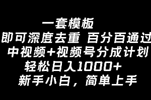 干货分享(一套模板即可深度去重,百分百通过中视频+视频号分成计划,轻松日入1000+)一套模板即可深度去重,百分百通过中视频+视频号分成计划,轻松日入1000+,模板名称设置错误是什么意思,