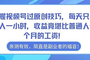 干货分享(掌握视频号过原创技巧,每天只需投入一小时,收益竟堪比普通人一个月的工资!)掌握视频号过原创技巧,每天只需投入一小时,收益竟堪比普通人一个月的工资!,视频号咋制作,