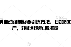 越早知道越好(靠微信群自动强制裂变引流方法,日加200精准用户,轻松引爆私域流量)靠微信群自动强制裂变引流方法,日加200精准用户,轻松引爆私域流量,微信群让人裂变的方法,