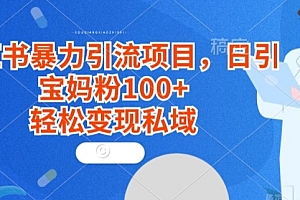 干货分享(小红书暴力引流项目,日引宝妈粉100+,轻松变现私域)小红书暴力引流项目,日引宝妈粉100+,轻松变现私域,小红书引流变现项目,