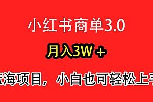 速看(小红书商单3.0,月入3w+,蓝海项目,小白轻松上手)小红书商单3.0,月入3w+,蓝海项目,小白轻松上手,小红书商业合作价格,
