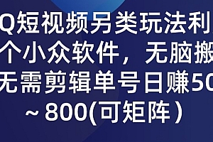 燃爆了(QQ短视频另类玩法,利用一个小众软件,无脑搬运,无需剪辑单号日赚500~800(可矩阵))QQ短视频另类玩法,利用一个小众软件,无脑搬运,无需剪辑单号日赚500~800(可矩阵),qq短视频在哪里删除作品,