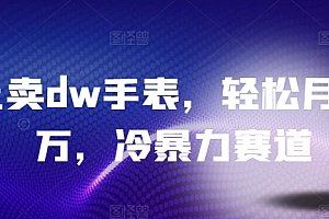 学会了吗(网上卖dw手表,轻松月入两万,冷暴力赛道)网上卖dw手表,轻松月入两万,冷暴力赛道,dw手表怎么卖出去,