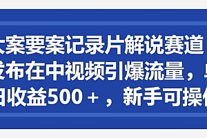 真没想到(大案要案记录片解说赛道,发布在中视频引爆流量,单日收益500+,新手可操作)大案要案记录片解说赛道,发布在中视频引爆流量,单日收益500+,新手可操作,大案要案纪实有声,