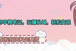 太疯狂了(小红书早教笔记,玩爆私域,轻松变现,配视频资料完整版)小红书早教笔记,玩爆私域,轻松变现,配视频资料完整版,小红书笔记赚钱吗,