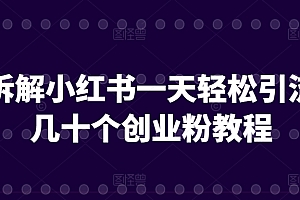 燃爆了(拆解小红书一天轻松引流几十个创业粉教程)拆解小红书一天轻松引流几十个创业粉教程,小红书引流怎么样,