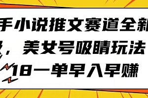 难以置信(快手小说推文赛道全新升级,美女号吸睛玩法,18一单早入早赚)快手小说推文赛道全新升级,美女号吸睛玩法,18一单早入早赚,快手小说推文制作过程,